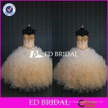 ED nupcial de la nueva colección de cariño rebordeado corpiño vestido de fiesta de organza Quinceanera vestidos